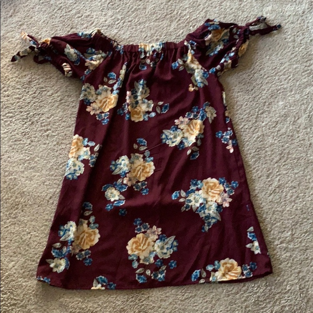 Flower off the shoulder dress